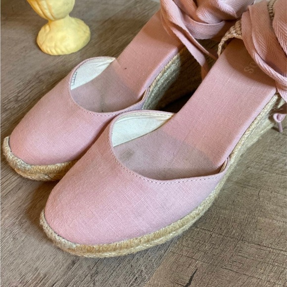XX SOLD XX Soludos lace up pink espadrilles sz7 - Picture 3 of 5